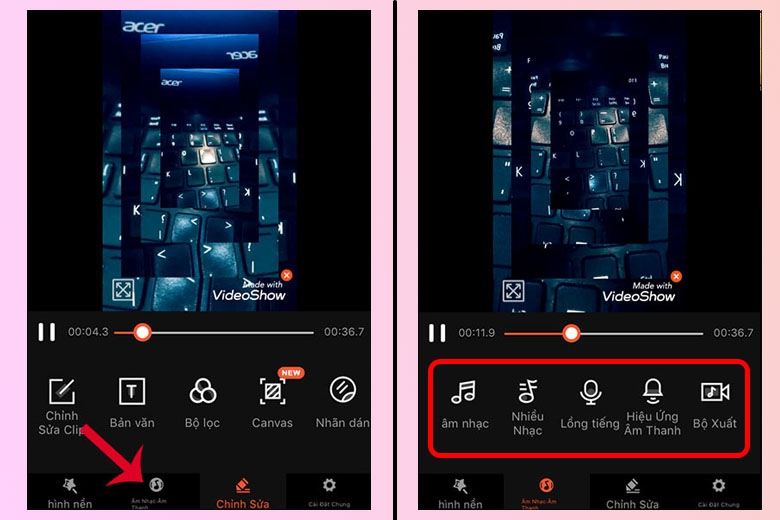 Tùy chỉnh hiệu ứng cho nhạc