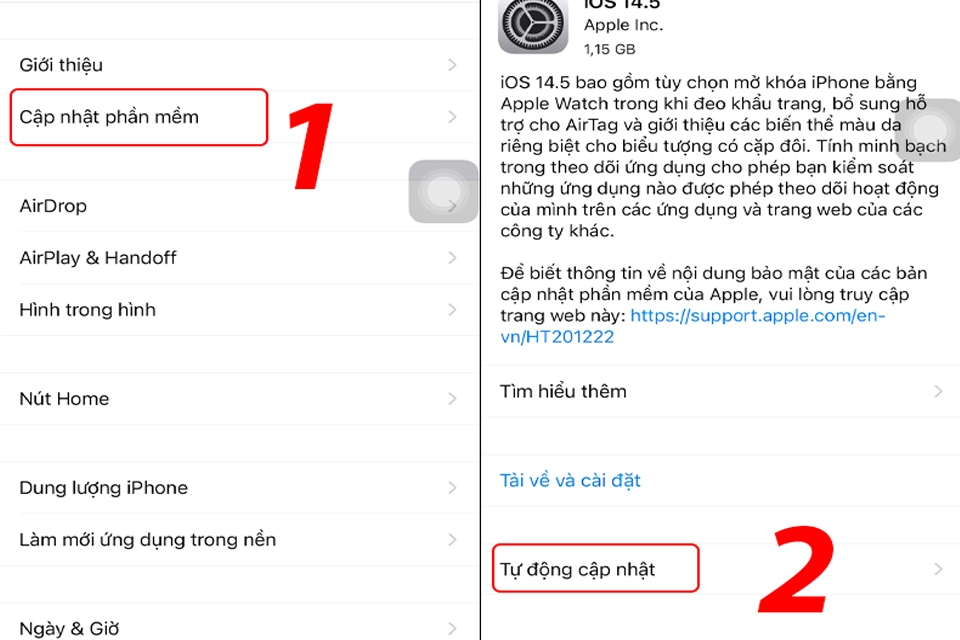 Cập nhật phiên bản điều hành iOS mới cho iPhone.