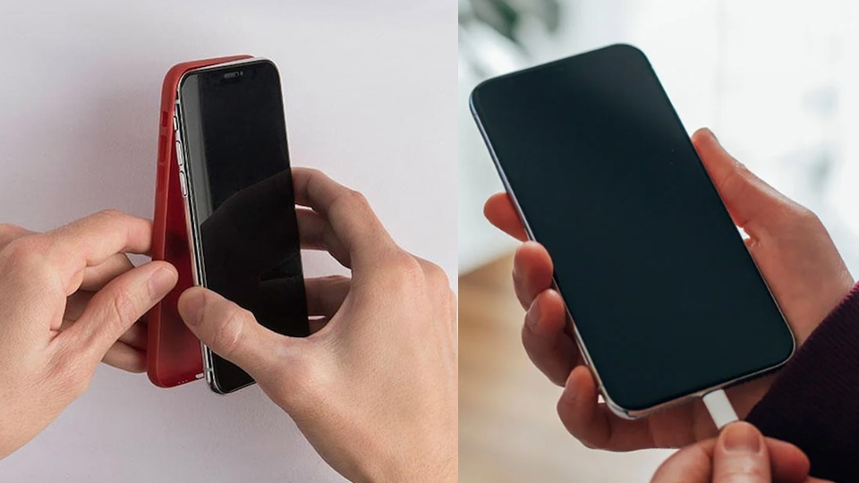 Tháo ốp lưng khi sạc pin cho iPhone.