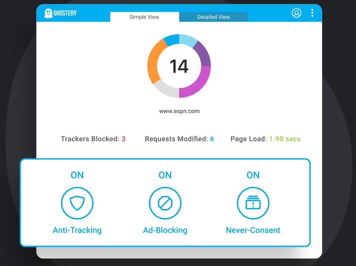 Phần mềm chặn theo dõi Ghostery