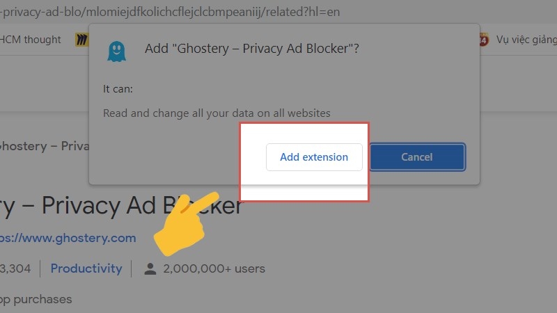 Nhấn Add extension