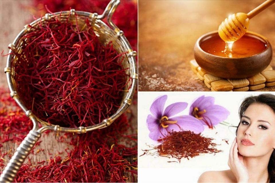 Saffron với mật ong giúp làm đẹp da