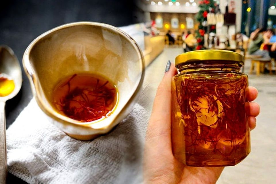 Cách dùng saffron ngâm mật ong