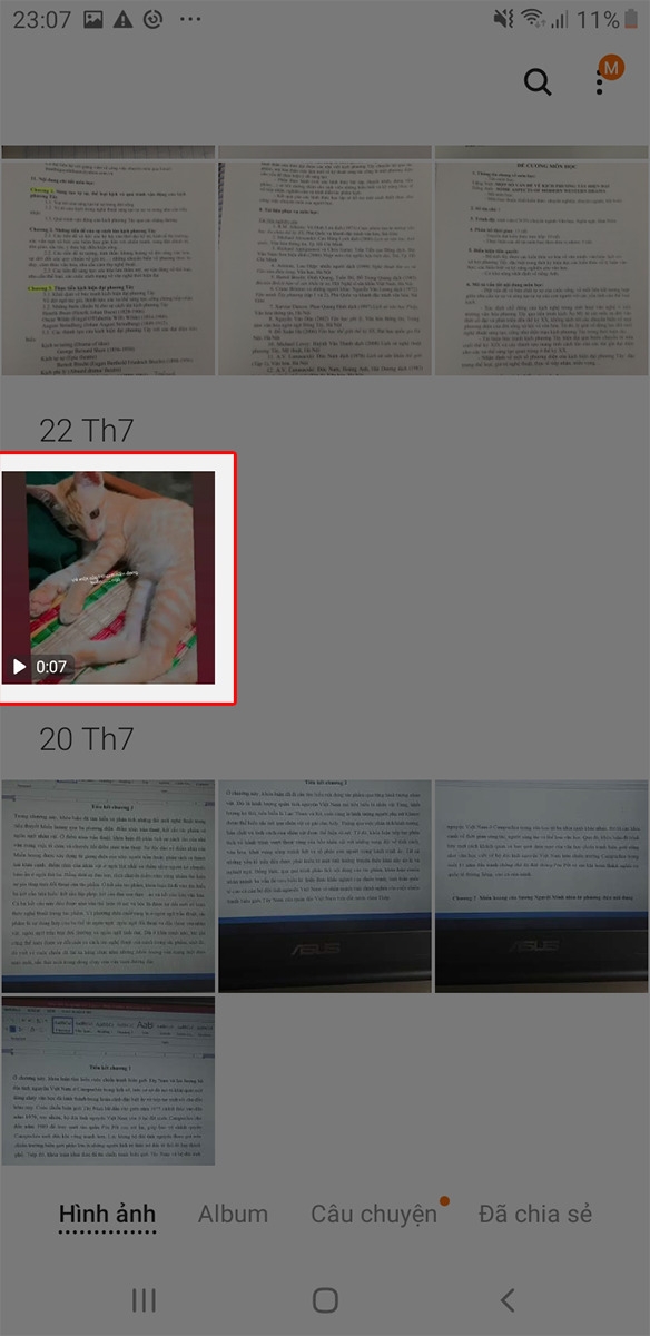 Chọn video muốn đăng