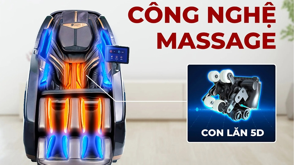 Thương hiệu Buheung trang bị con lăn massage cực hiện đại