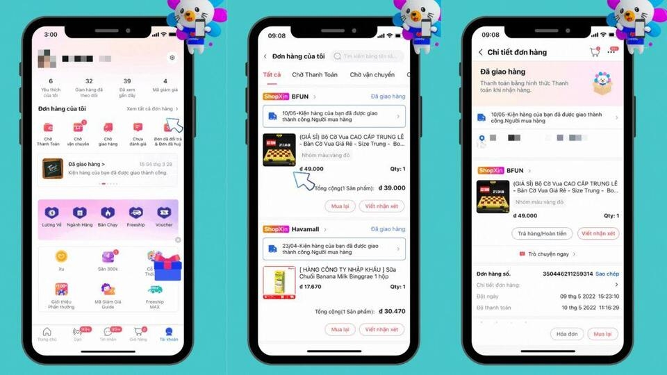 Bấm chọn Xem tất cả đơn hàng