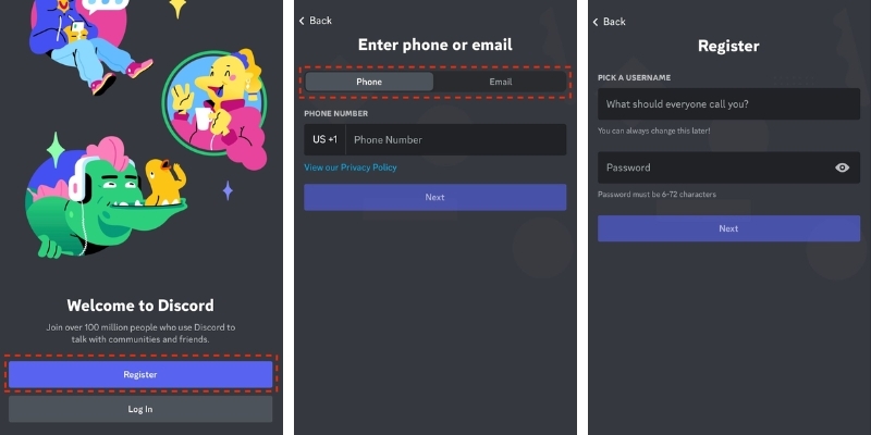 Hướng dẫn cách tạo tài khoản Discord trên điện thoại