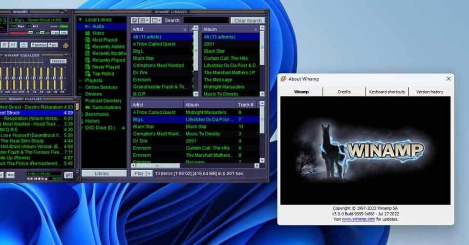 Phần mềm nghe nhạc Winamp
