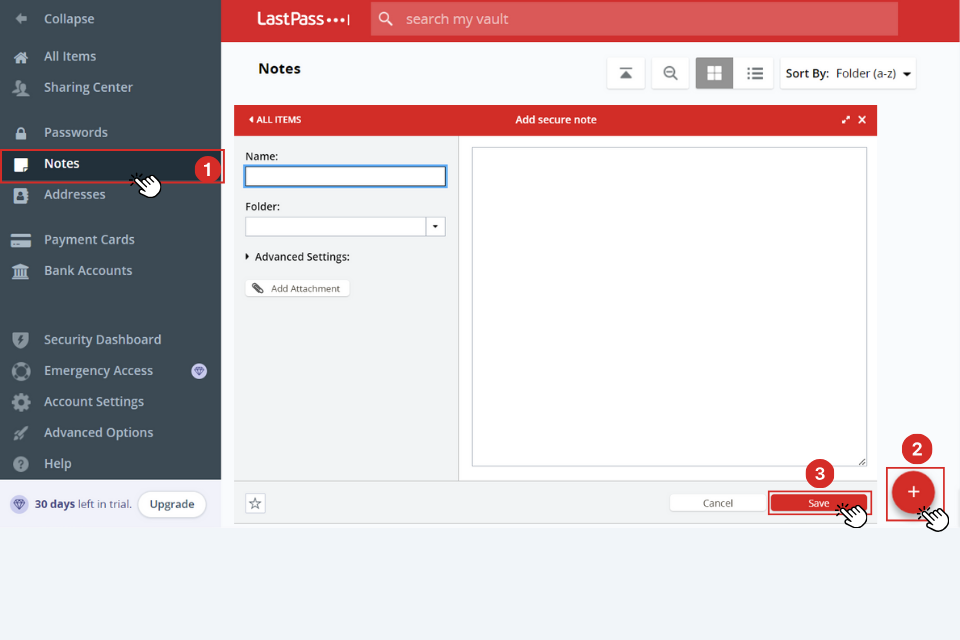 Thêm các ghi chú thông tin cần thiết trên LastPass