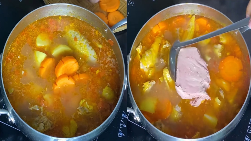 Cho pate vào nồi nấu