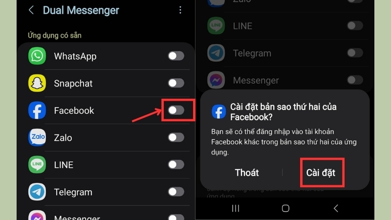 Sử dụng tính năng Dual Messenger của điện thoại 4
