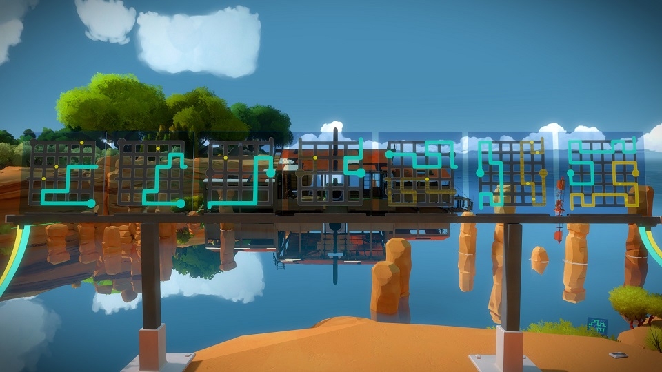 Trong The Witness các chấm màu sẽ xuất hiện ở các ô