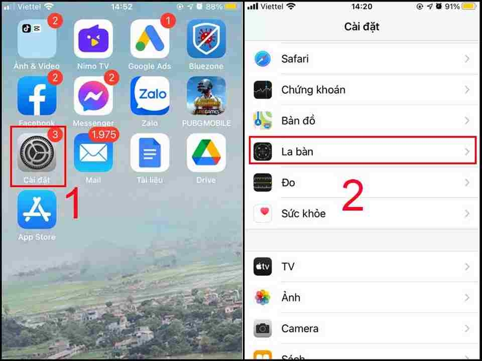 Chọn ứng dụng có sẵn trên điện thoại