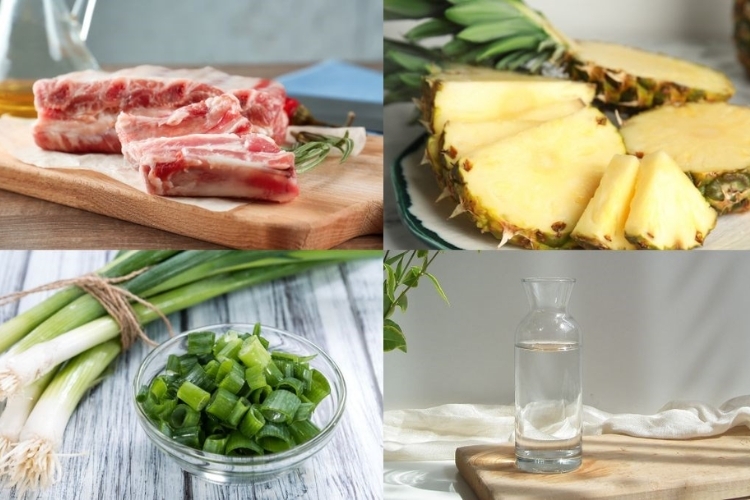 Nguyên liệu sườn rim dứa