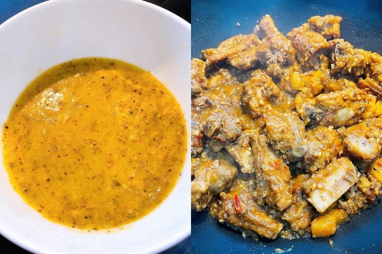 Pha nước sốt dứa và rim sườn heo với dứa