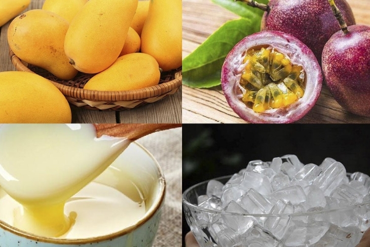 Nguyên liệu làm sinh tố xoài chanh leo