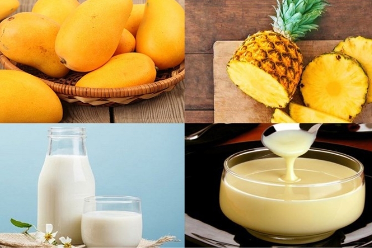Nguyên liệu làm sinh tố xoài dứa