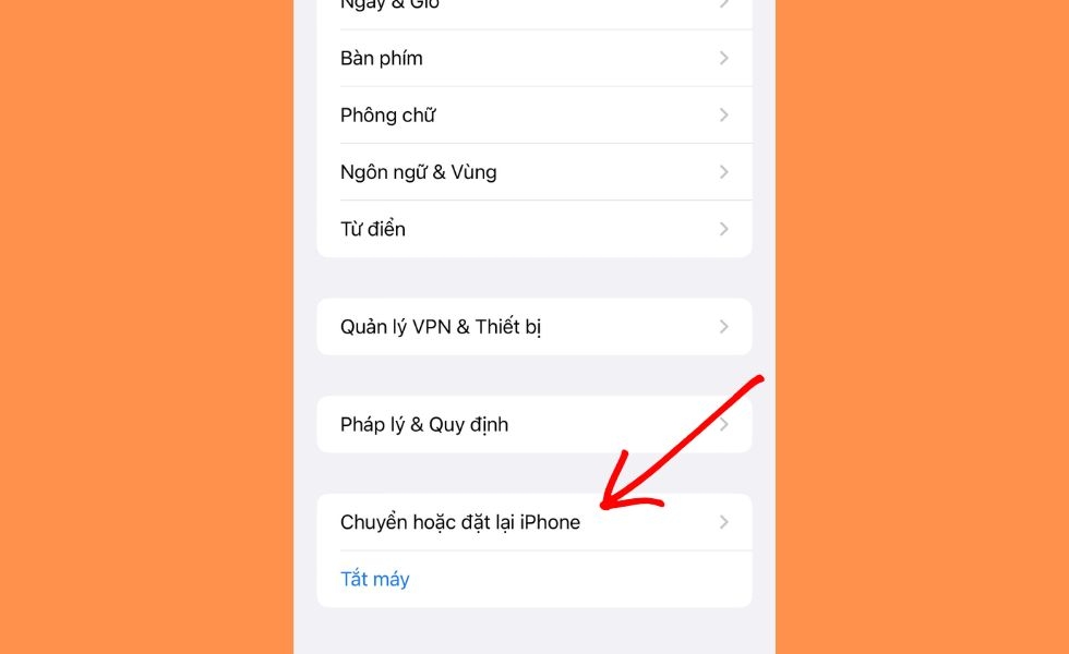 Chuyển hoặc đặt lại iPhone