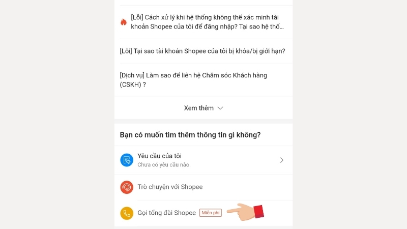 Gọi đến tổng đài chăm sóc khách hàng bằng số hotline 3