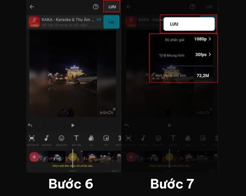 Lưu video InShot về máy
