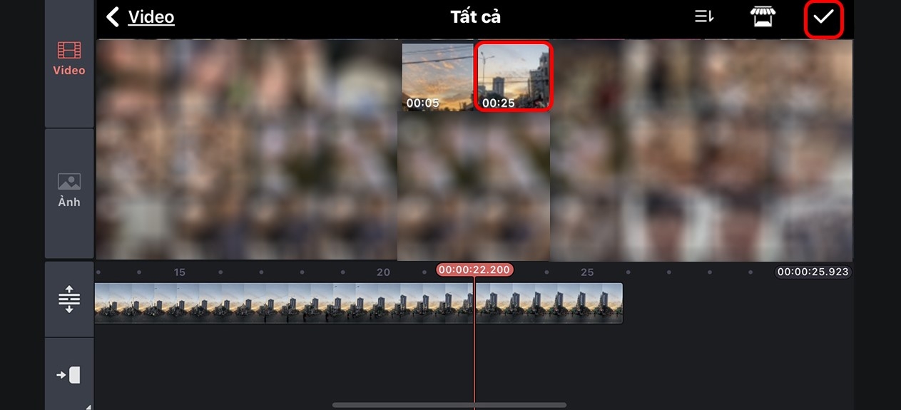 Chọn video muốn chỉnh sửa