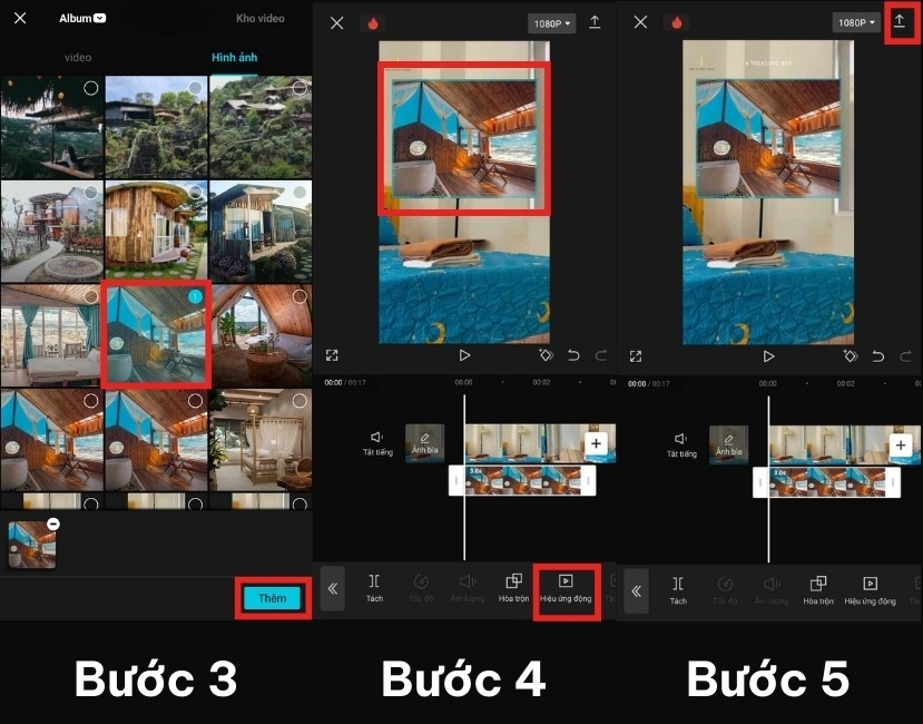 Các bước ghép ảnh vào video bằng CapCut