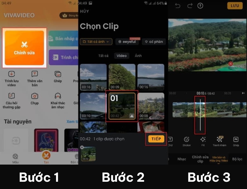 Cách ghép ảnh vào video bằng VivaVideo