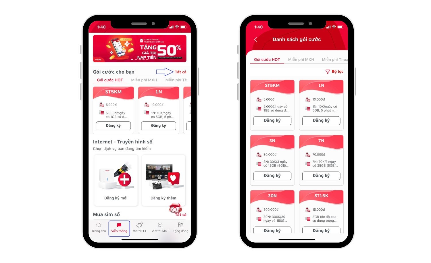 gói cước viettel 4g miễn phí zalo tiktok youtube 5