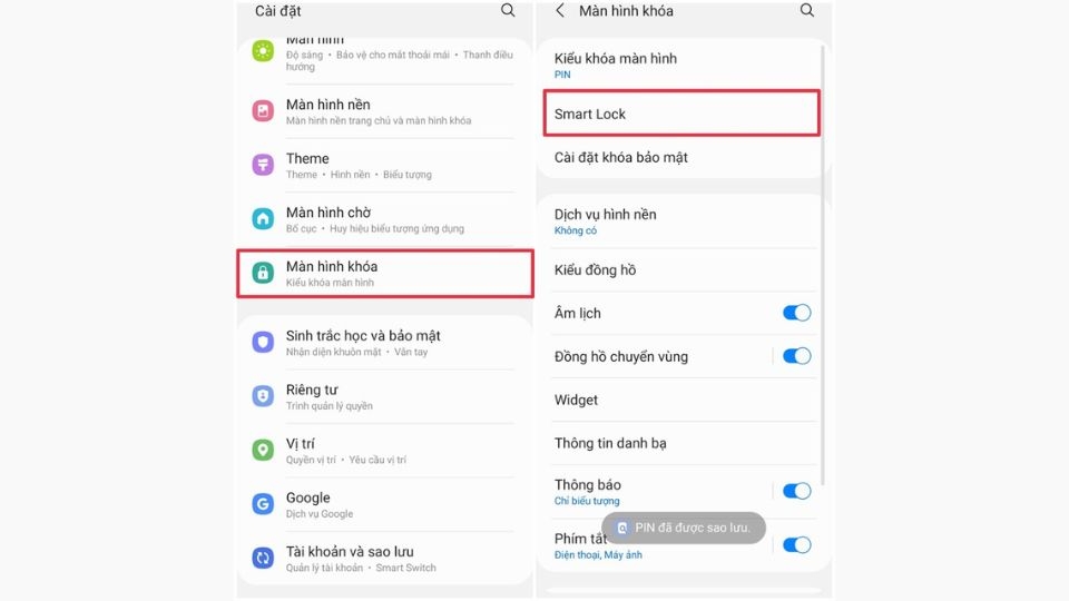 Mở khóa bằng Smart Lock
