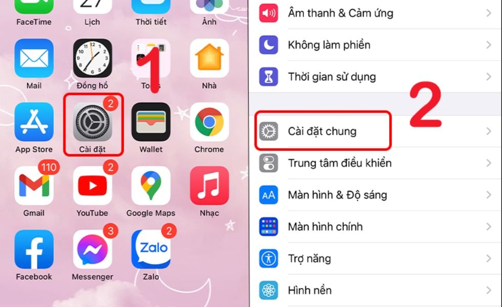 Cài đặt chung iPhone