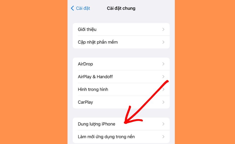kiểm tra dung lượng iPhone