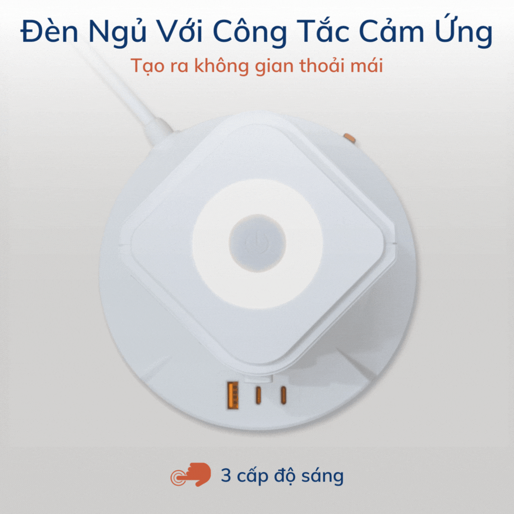 Ngoài dùng để cắm sạc thì ổ cắm iCore ITS100C còn có thể dùng làm đèn ngủ.