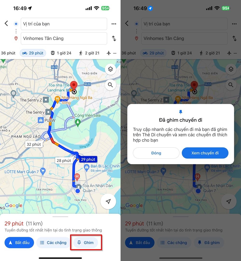 Cách lưu tuyến đường trên Google Maps 2