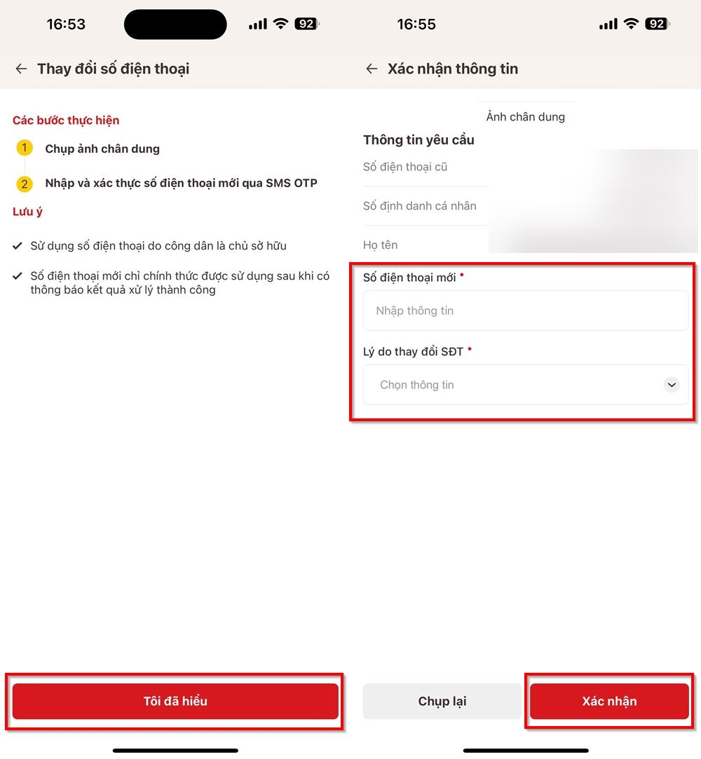 Cách thay đổi số điện thoại VNeID ngay trên ứng dụng 3