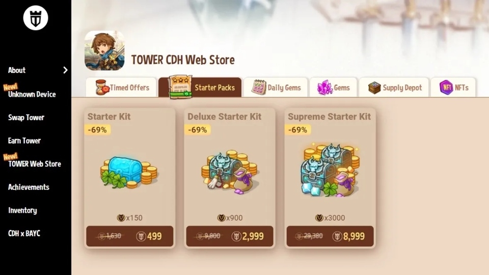 Tower Web Store tương tự như một cửa hàng tạp hoá trong game