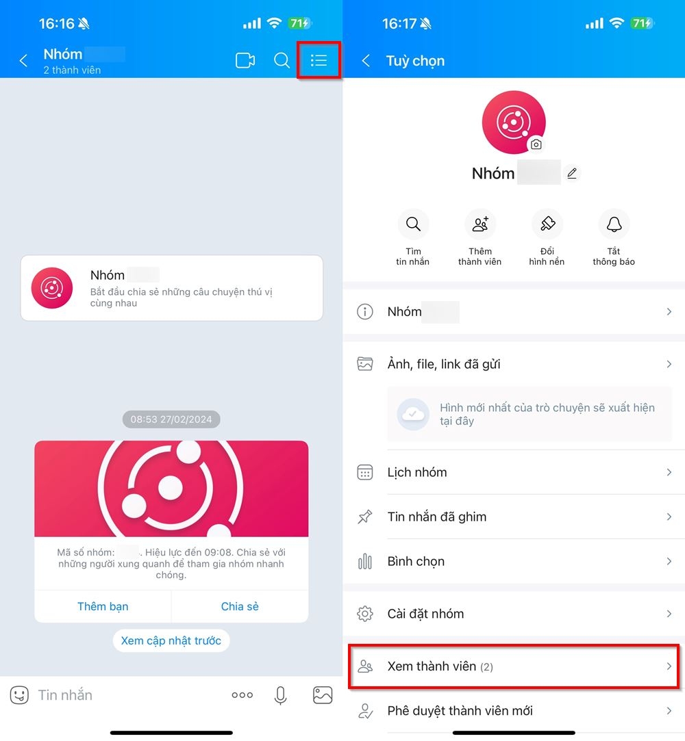 Cách duyệt thành viên trên nhóm offline Zalo 1