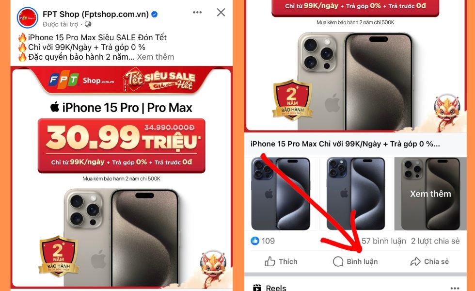 Comment ảnh GIF Facebook trên điện thoại