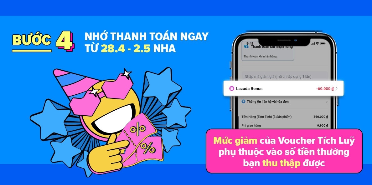 voucher tích lũy lazada 9
