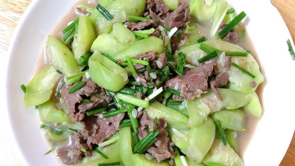 Mướp xào thịt bò