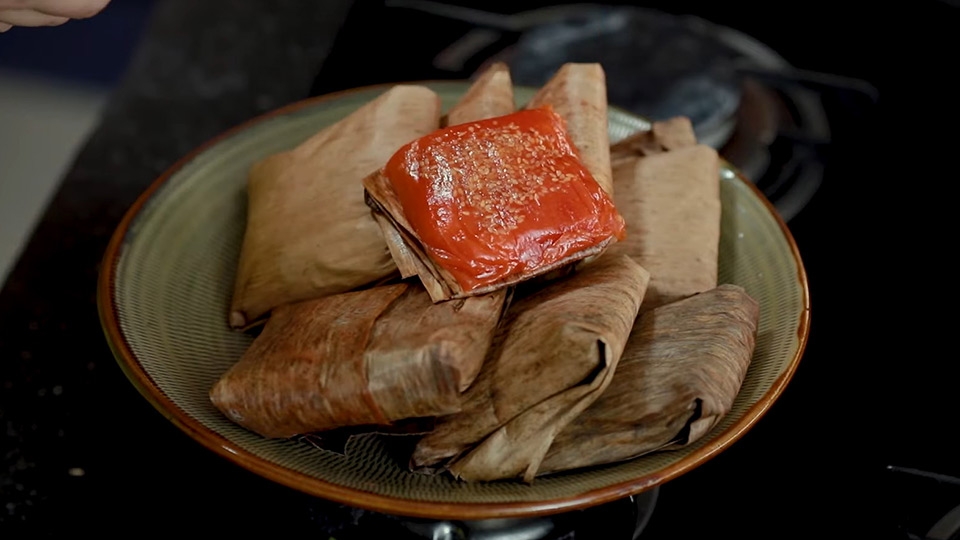 Thành phẩm bánh gấc siêu hấp dẫn
