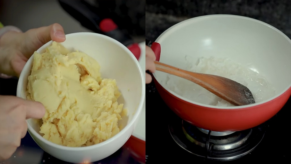 Làm các nguyên liệu cho nhân bánh gấc