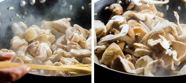 gà xào nấm hương (ảnh 5)