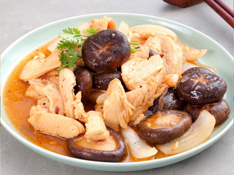 gà xào nấm hương (ảnh 6)