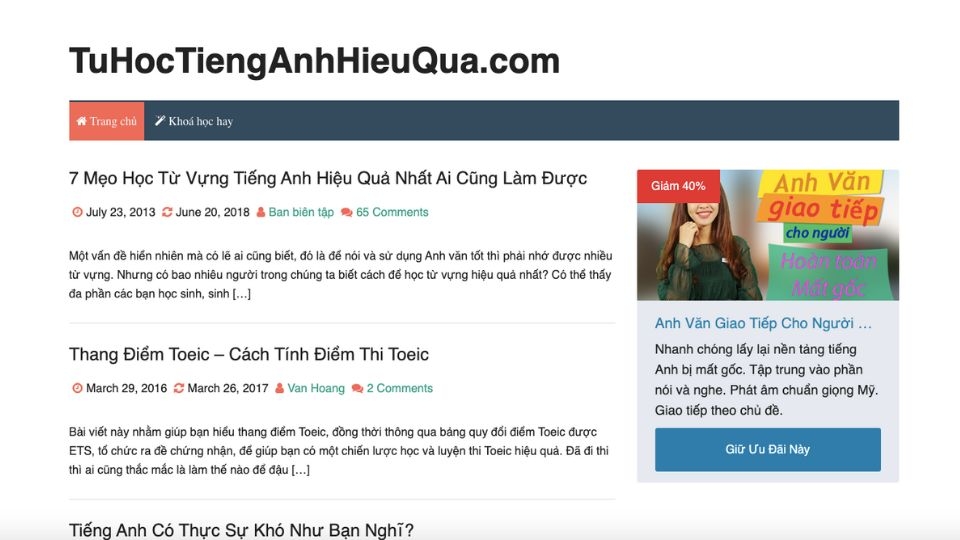 Blog tự học Tiếng Anh hiệu quả