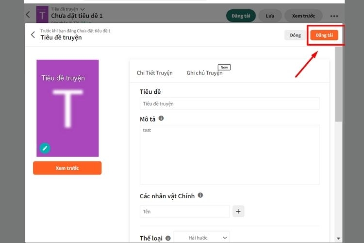 xác nhận đăng truyện