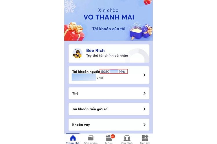 Cách xem số tài khoản MB Bank (hình 9)