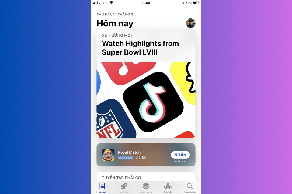 Sau khi chuyển vùng thành công, bạn sẽ quay về màn hình chính của Apple Store