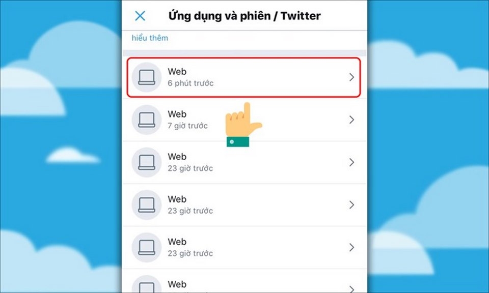 Xác định phiên đăng nhập muốn tắt