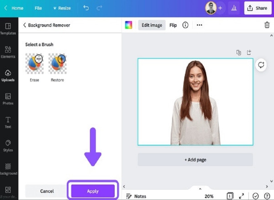 Phần mềm tách nền ảnh - Canva