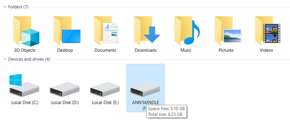 Chuyển E-Book sang Kindle qua kết nối USB